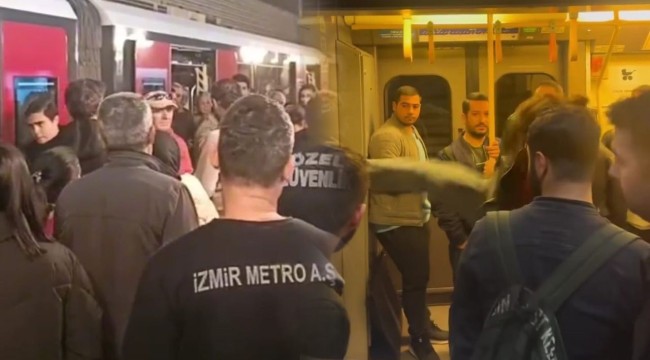 İzmir metrosunda arıza: Kavga çıktı, kapıları tekmelediler