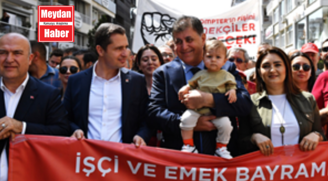 Başkan Tugay emekçilerin 1 Mayıs coşkusuna ortak oldu