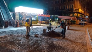 Yol Bakım Timi gece geç saatlerde de yollarda