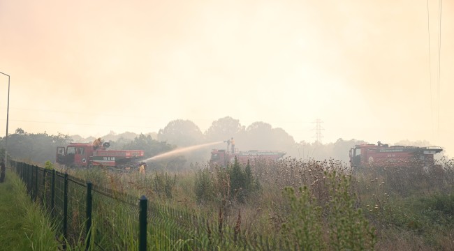 Büyükşehir, tüm ekipleriyle yangınla mücadele etti