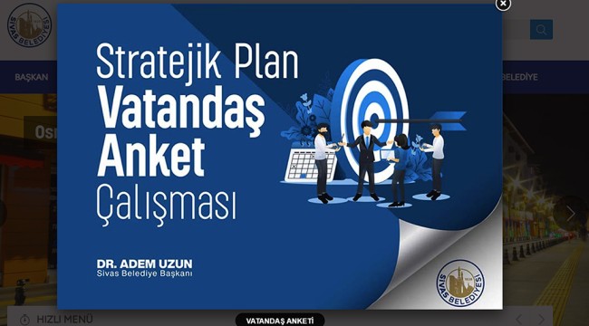 SİVAS BELEDİYESİ'NDEN STRATEJİK PLAN İÇİN VATANDAŞ ANKETİ...