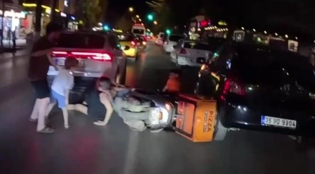 Buca'da kazada eşine motor çarpan adam sürücüye saldırdı